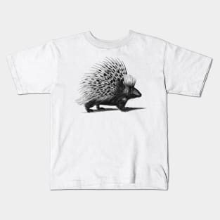 Vintage Porcupine Sketch Kids T-Shirt